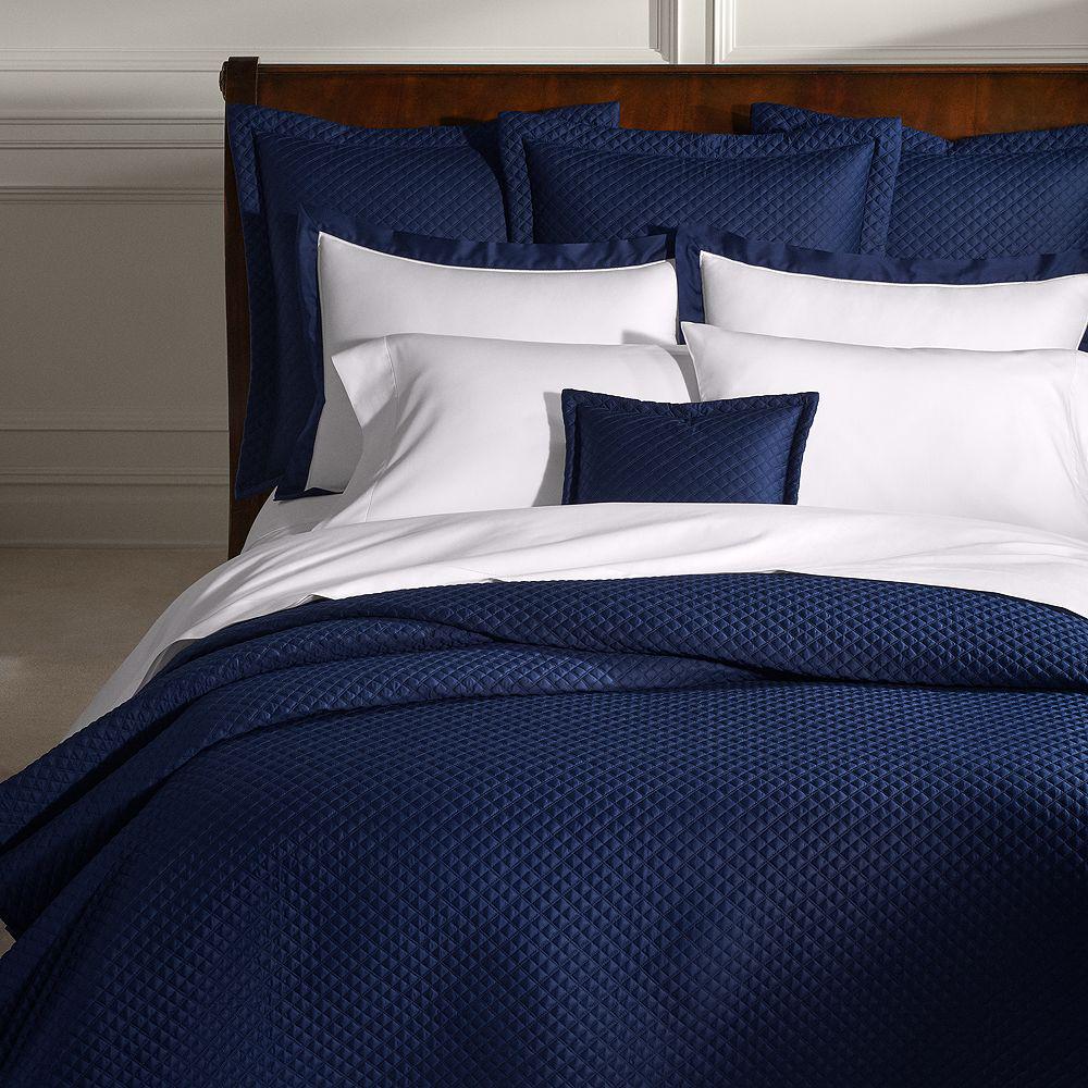 RALPH LAURENCromwell Cotton Quilted Euro Sham. Color: Navy Blue outlet