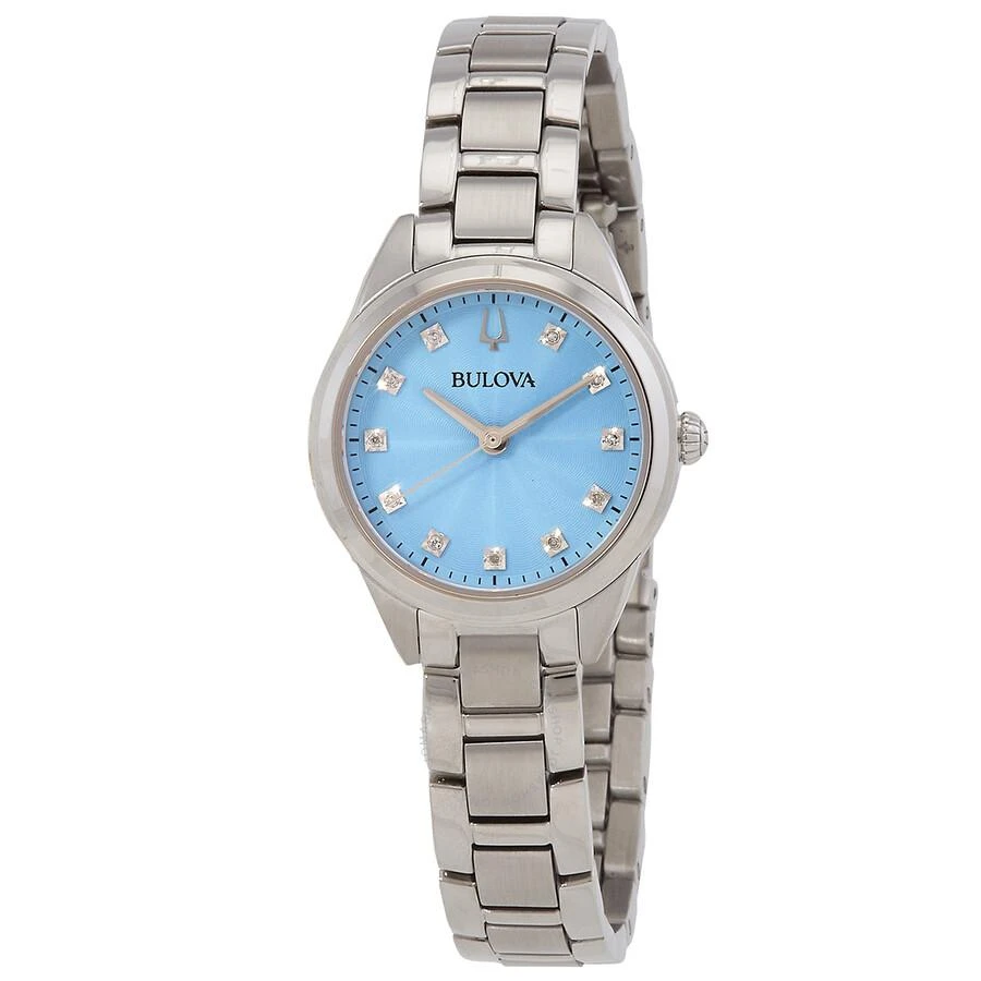 Bulova Sutton Quartz Diamond Blue Dial Ladies Watch 96P250 1