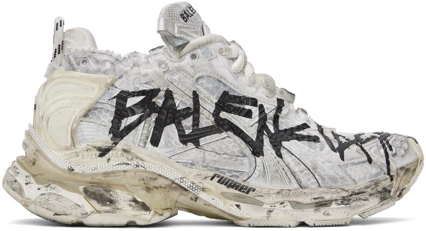 Balenciaga Off-White Runner Graffiti Sneakers