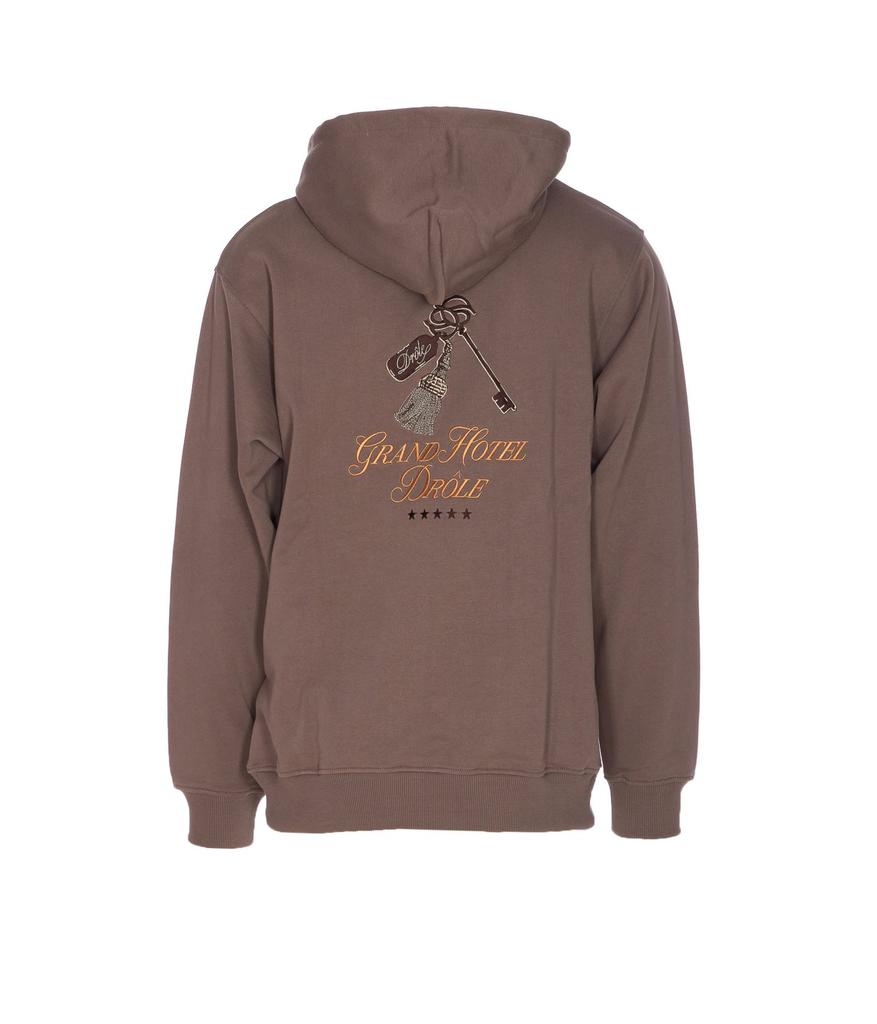 Drôle de Monsieur Drôle de Monsieur Logo Embroidered Drawstring Hoodie