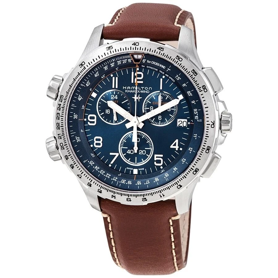 Hamilton Khaki X-Wind Chronograph Quartz Blue Dial Men's Watch H77922541 1