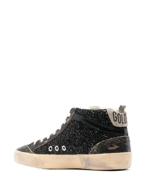 Golden Goose Black Glitter Mid Star Sneakers 2