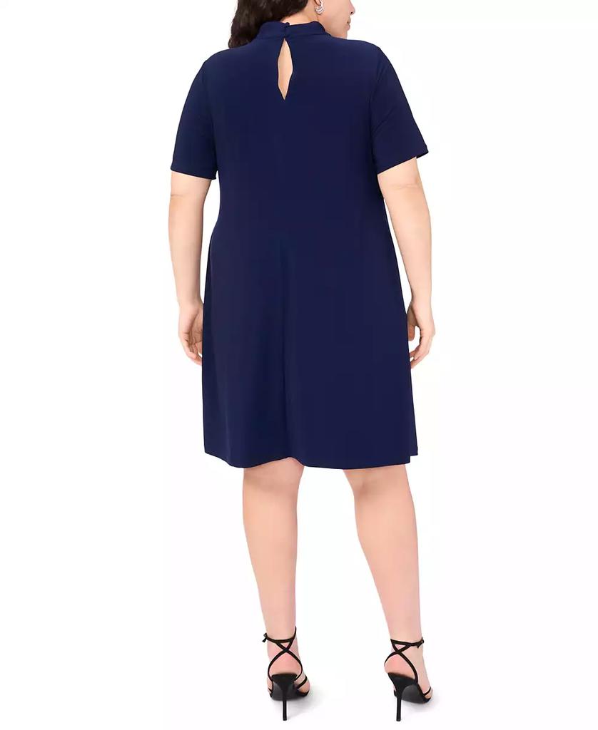 MSK Plus Size Short-Sleeve Keyhole Sheath Dress