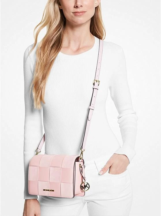 Michael Kors Mercer Small Woven Faux Leather and Suede Crossbody Bag 3
