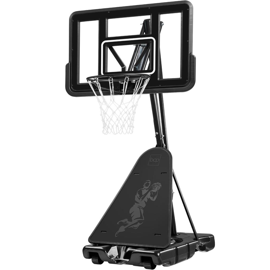 Best Choice Products Adjustable 4.4-10ft Basketball Hoop, Portable Goal w/Shatterproof Backboard, Ball Return