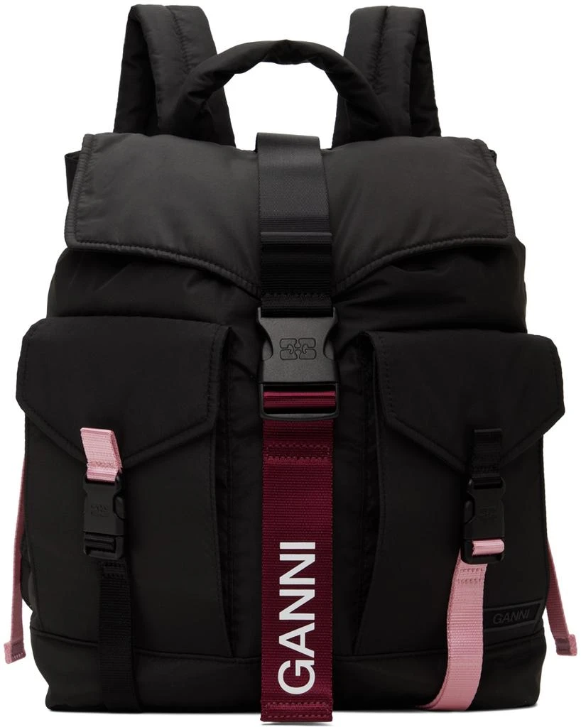 Ganni Black Tech Backpack 1