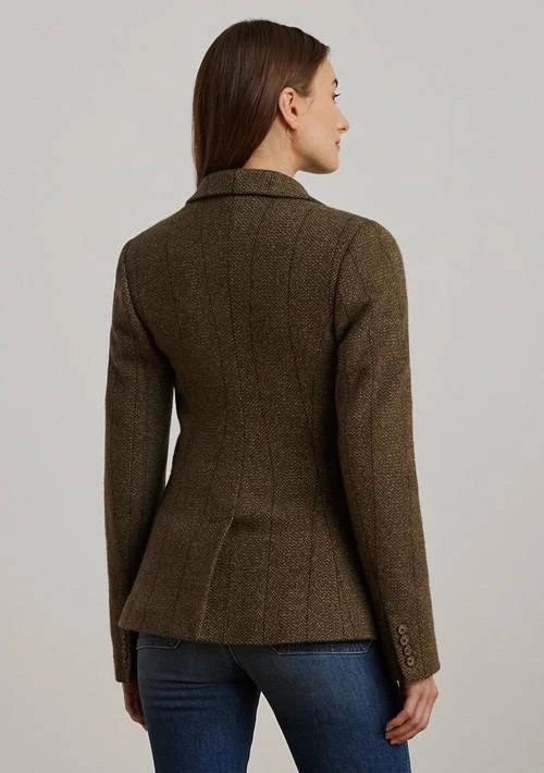 Ralph Lauren Ralph Lauren Women S Wool Blend Herringbone Tweed Blazer 2