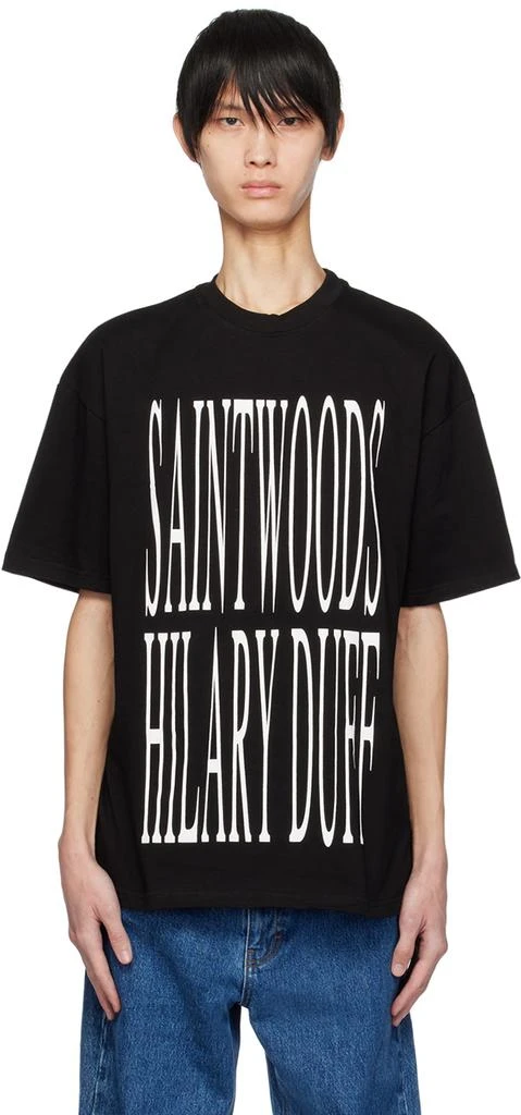 Saintwoods SSENSE Exclusive Black 'Hilary Duff' T-Shirt 1