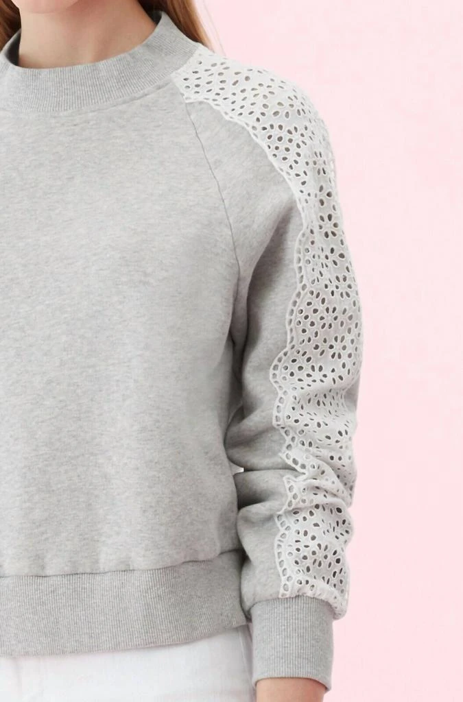 Rebecca Taylor Rebecca Taylor - Eyelet Crewneck Fleece Pullover 3
