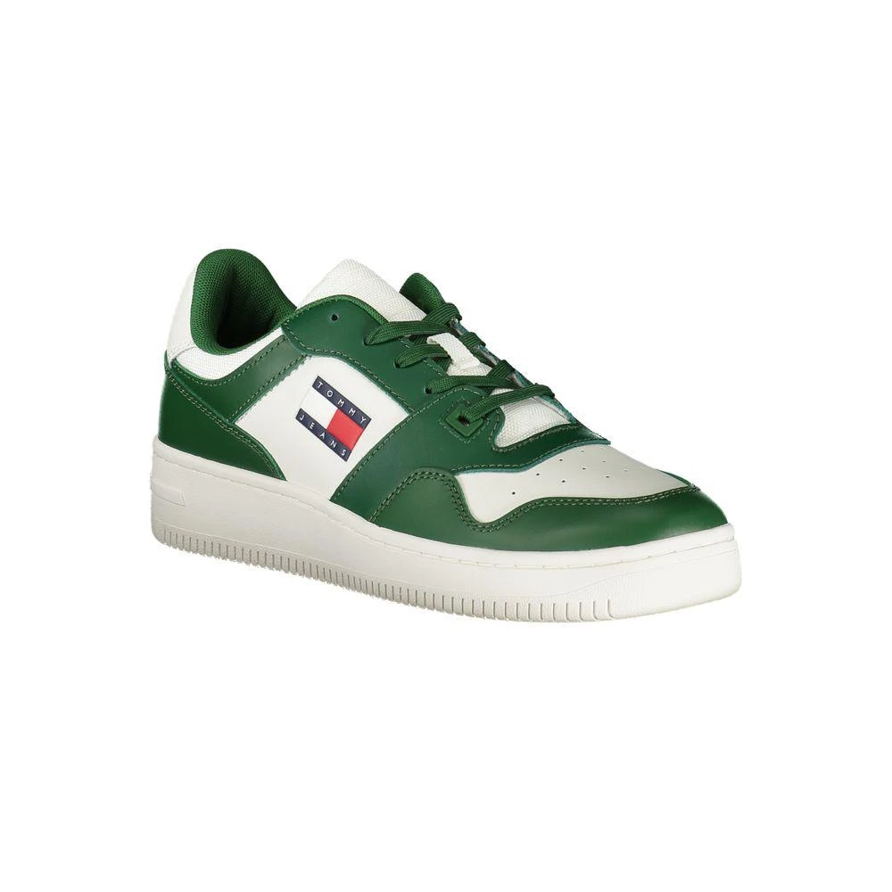 Tommy Hilfiger Suede Leather Sneakers Mens Shoes Trainers Green 11.5 Tommy Hilfiger Basket retro runner sneakers in green | ASOS main image 2