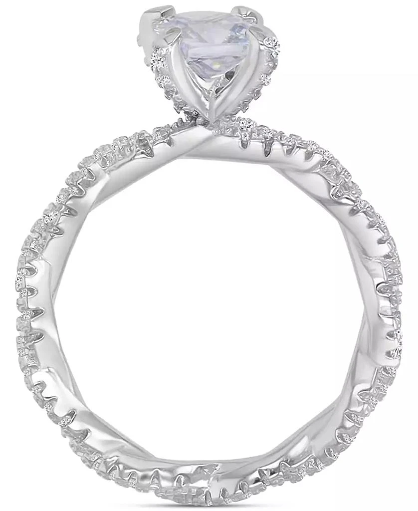 Macy's Cubic Zirconia Cushion & Round Rope Style Promise or Engagement Ring 4