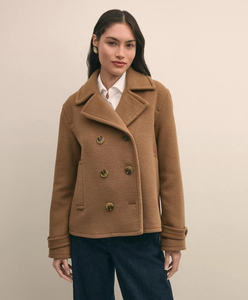 Brooks Brothers Wool Double-Faced Cropped Peacoat