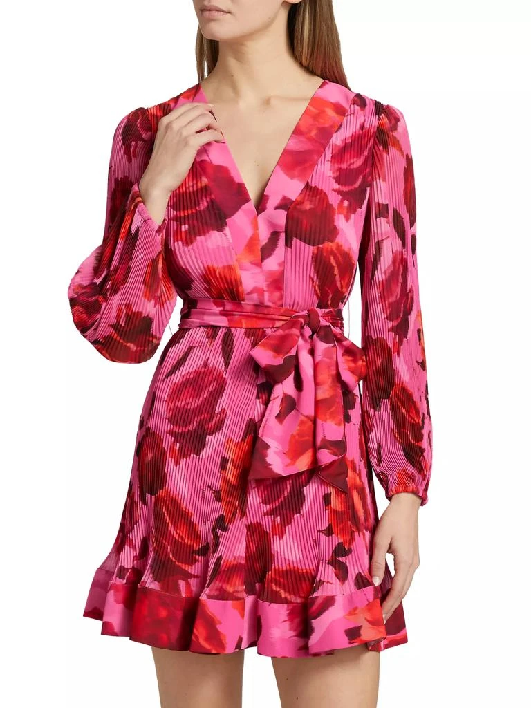 Milly Liv Blurred Blossom Pleated Minidress 3