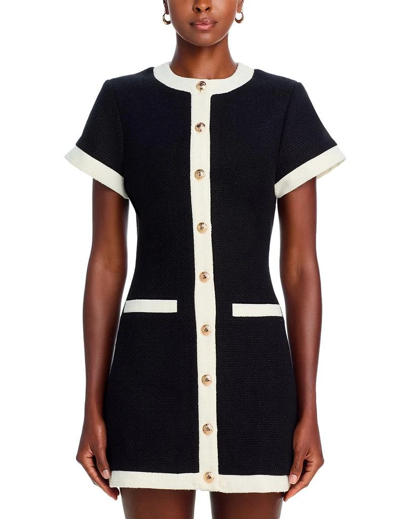 AQUA Tweed Short Sleeve Mini Dress - Exclusive 6