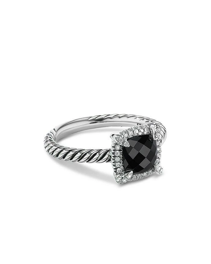 David Yurman Sterling Silver Petite Chatelaine® Ring with Black Onyx & Diamonds - Exclusive 2