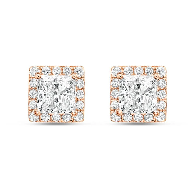 Diana M Jewels 14KT ROSE GOLD LAB GROWN FASHION EARRINGS WEIGHING 7.00 CTS TW