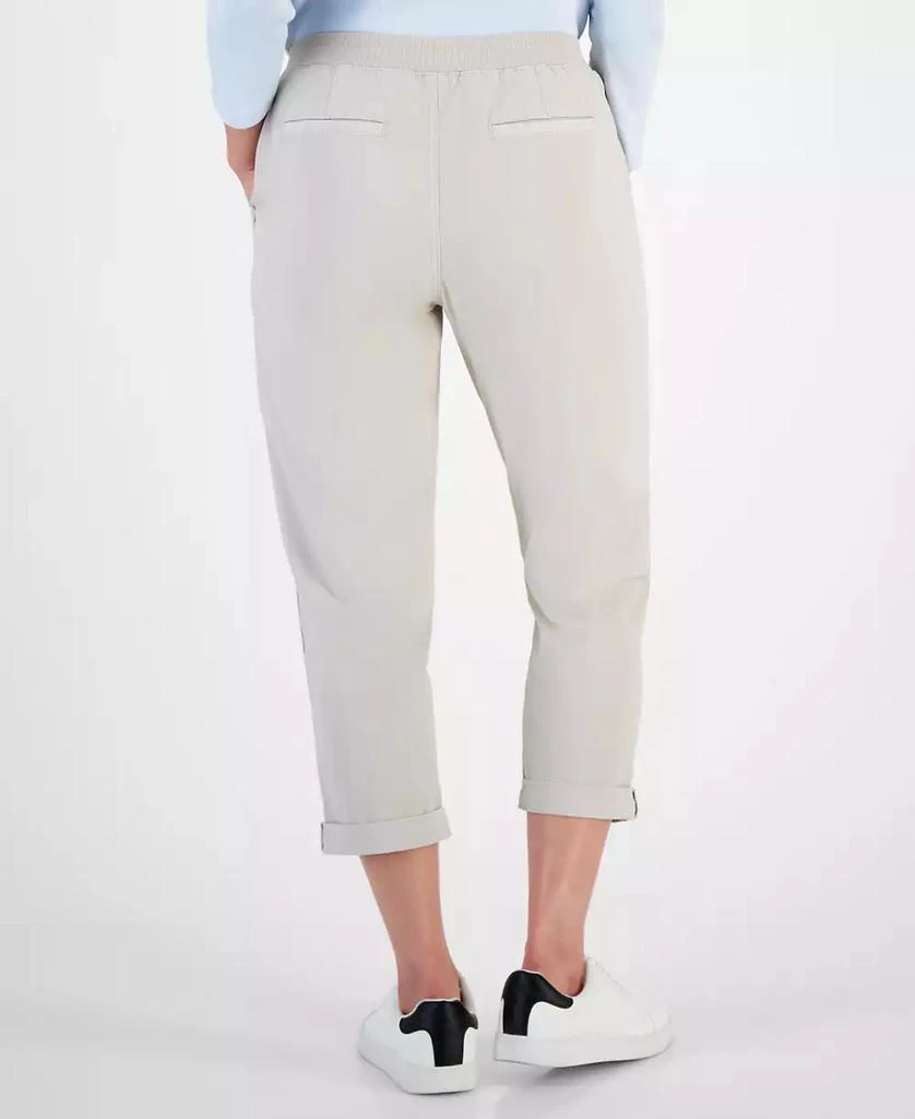 Shop Petite Pull-On Cuffed Twill Ankle Pants, Created for Macy's