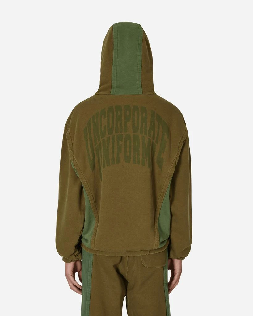 Slam Jam Panel Hooded Sweatshirt Green / Brown 3