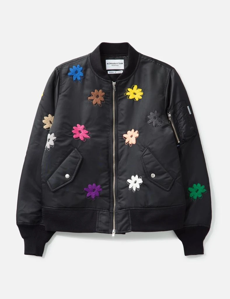 NÒMARHYTHM TEXTILE Flower Embroidery Flight Jacket