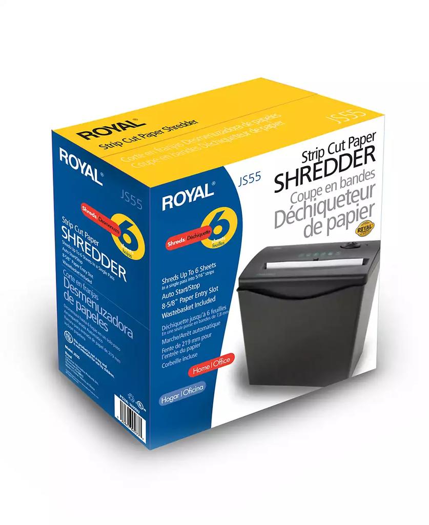 royal 6 Sheet Strip Cut Plastic Basket Shredder
