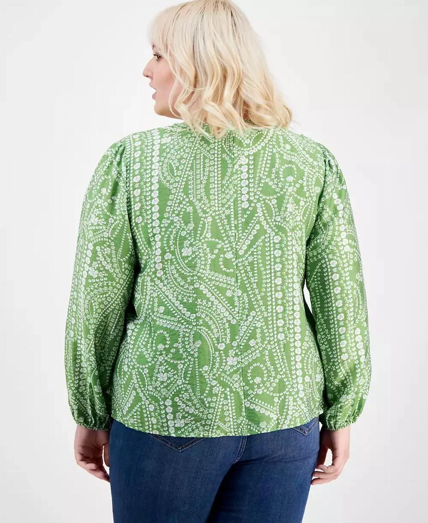 INC International Plus Size Long-Sleeve Keyhole Blouse, Exclusively at Macy's 4