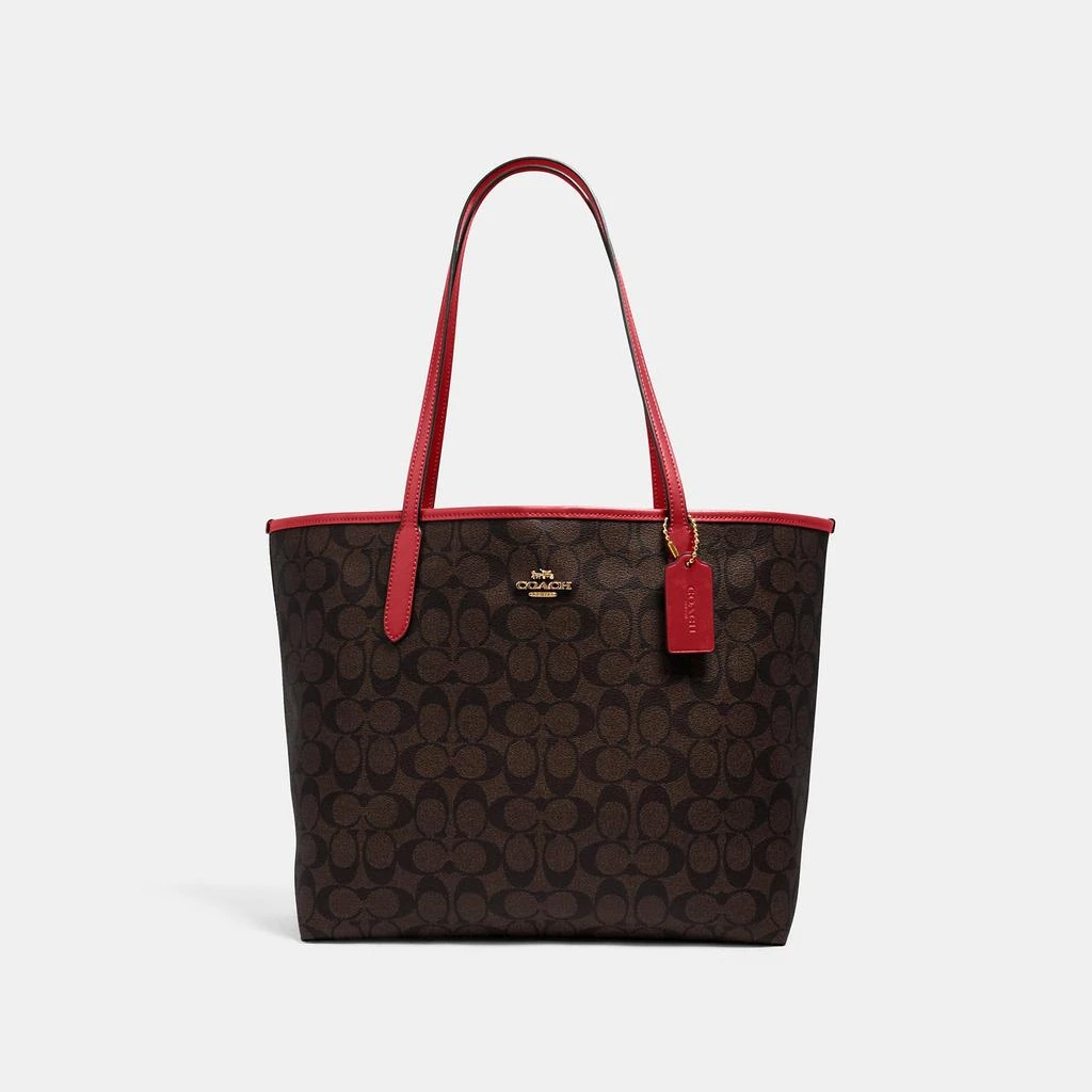 Coach Coach Outlet City Tote In Signature Canvas 1