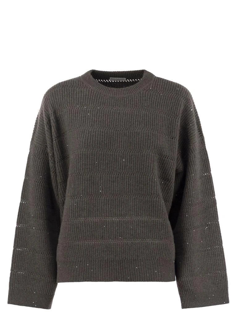 Brunello Cucinelli Brunello Cucinelli Long-Sleeved Ribbed Sweater from Cettire