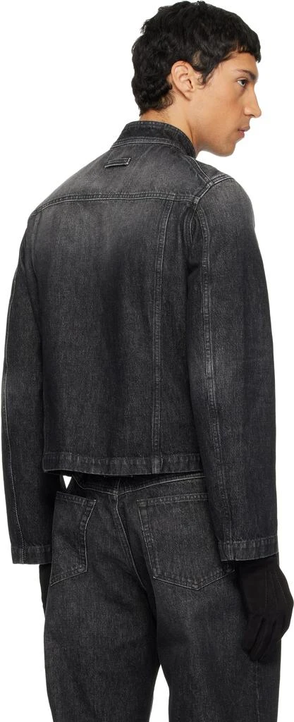 Jean Paul Gaultier Black High Neck Zipped Gloves Denim Jacket 3