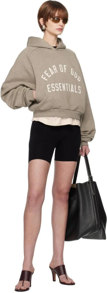 Essentials Gray Fleece Cropped Hoodie 5