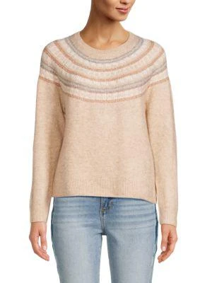Calvin Klein Raglan Fair Isle Crewneck Sweater 1