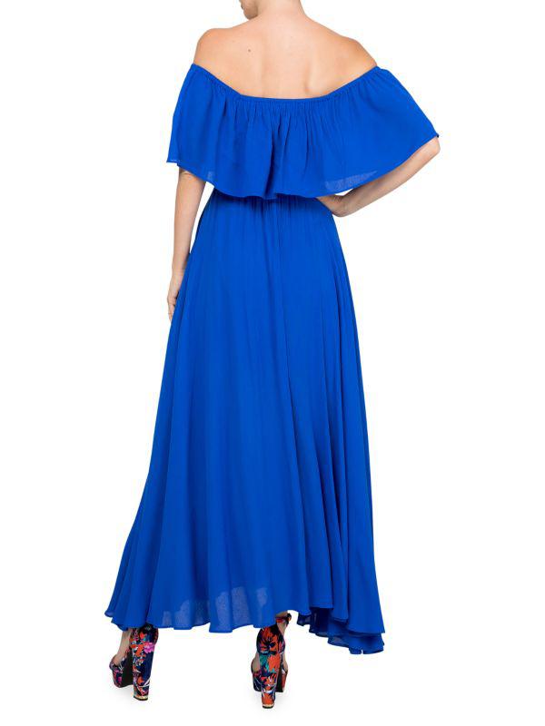 Meghan LA Morning Glory Off-Shoulder Tie-Waist Maxi Dress