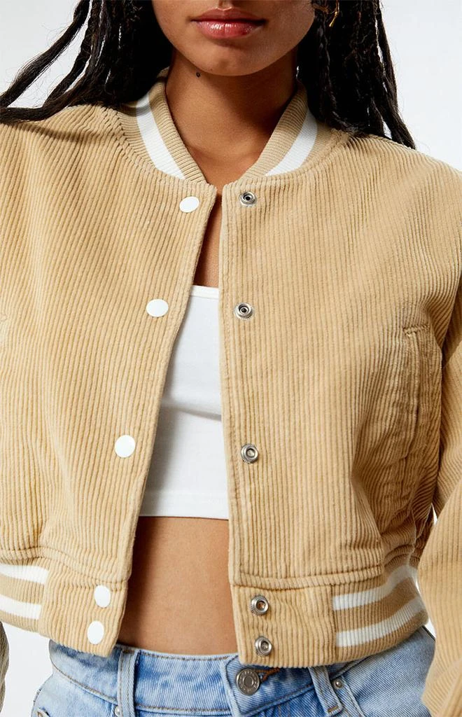 PacSun Extra Cropped Corduroy Varsity Jacket 2