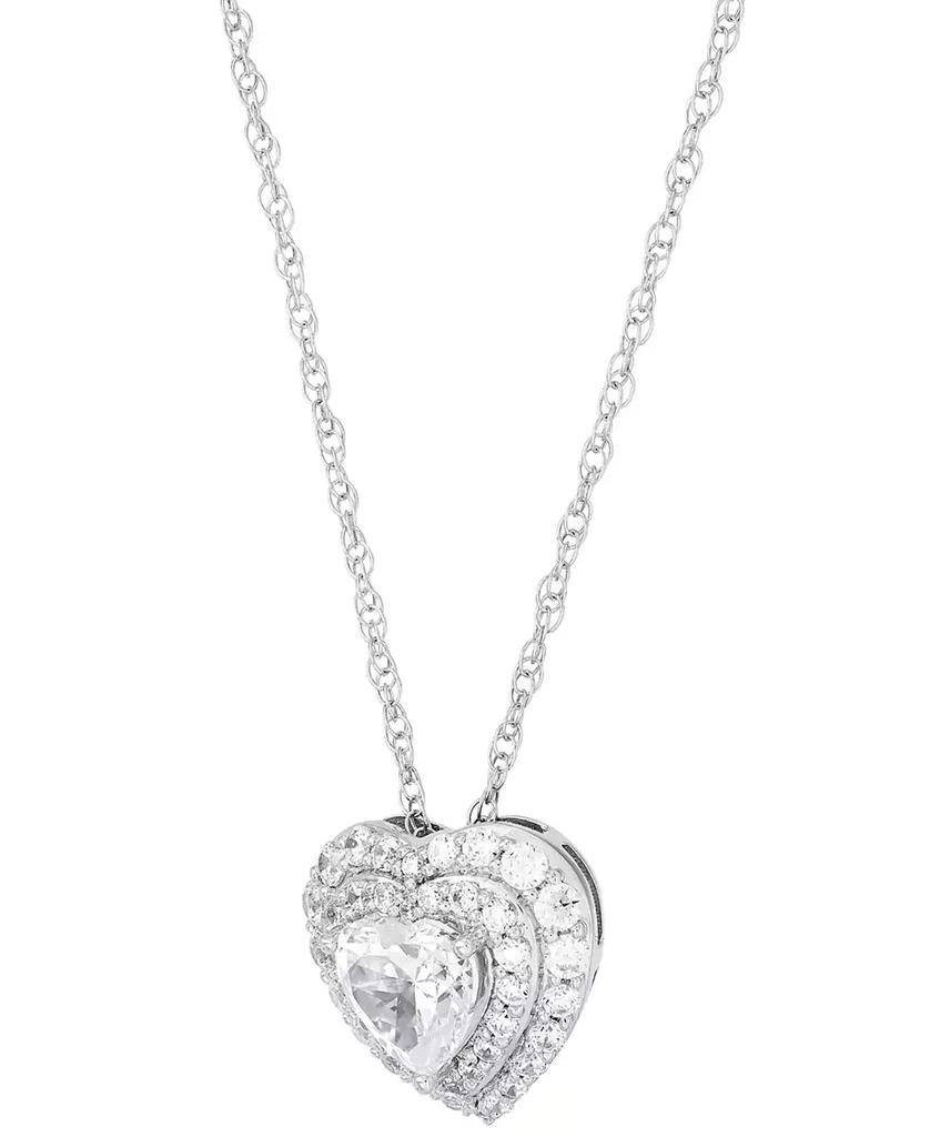 Grown With Love Lab Grown Diamond Heart Halo Pendant Necklace (1-1/2 ct. t.w.) in 14k White Gold, 16" + 2" extender 3