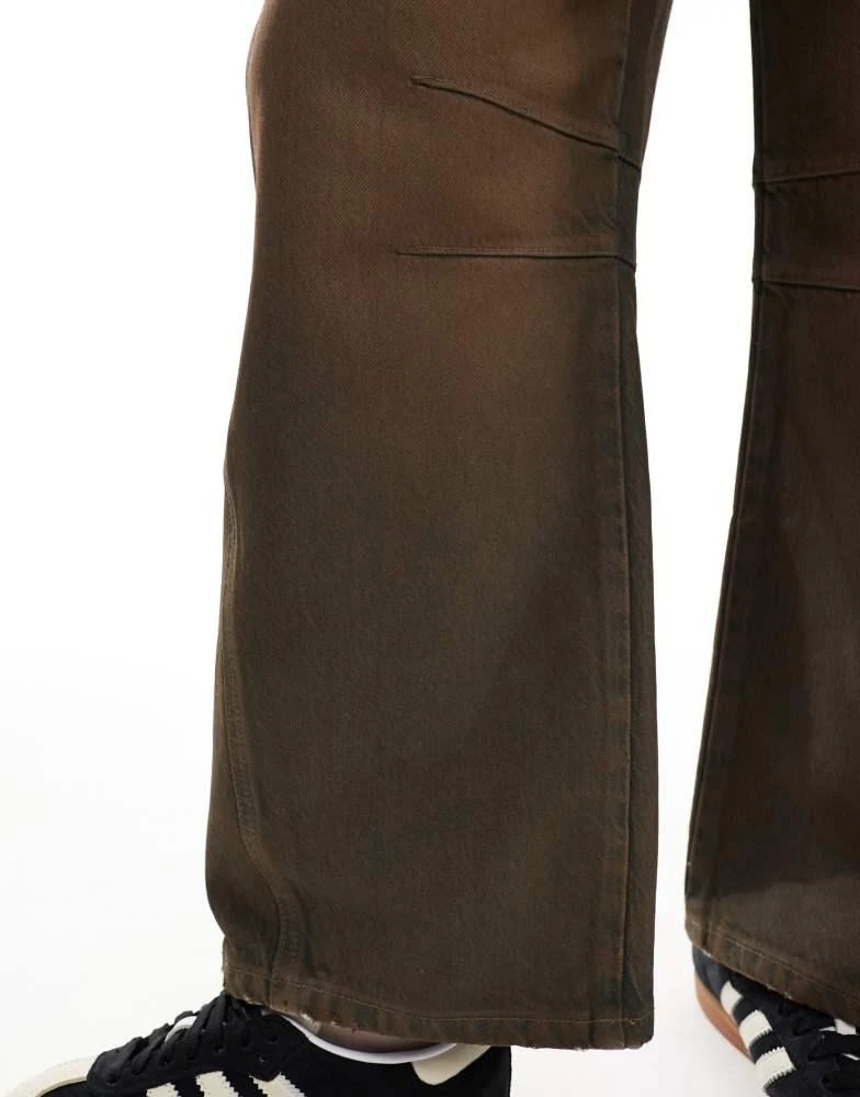 Free People Free People good luck coated barrel leg jeans in brown 3