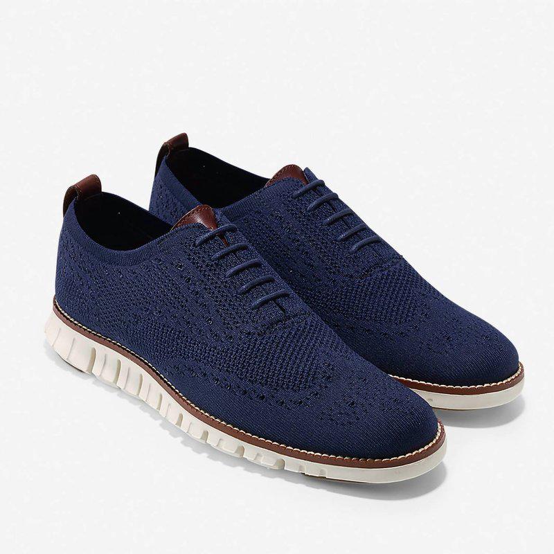 Cole Haan Men's Zerogrand Stitchlite Oxford Shoes In Marine Blue/Ivory