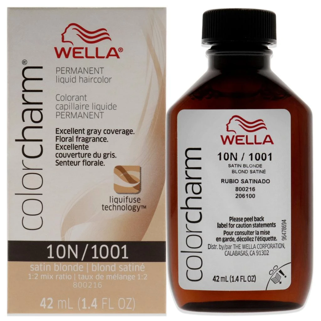 Wella Color Charm Permanent Liquid Haircolor - 1001 10N Satin Blonde by  for Unisex - 1.4 oz Hair Color 1
