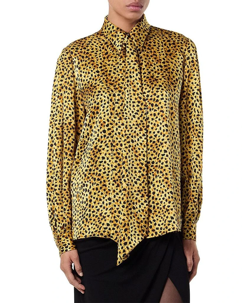 Versace Silk Cheetah Print Blouse 1