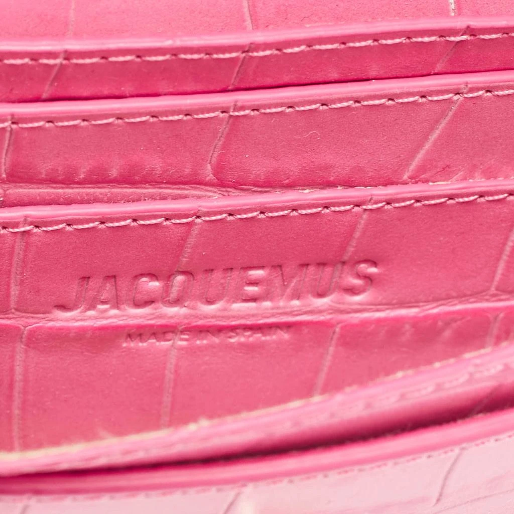 Jacquemus Jacquemus Pink Croc Embossed Leather La Ceinture Bello Double Tour Belt Bag 8