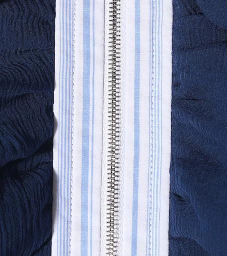 white christmas dresses PRADA 2021 Striped Denim Mini Dress Blue – REAWAKE main image 0