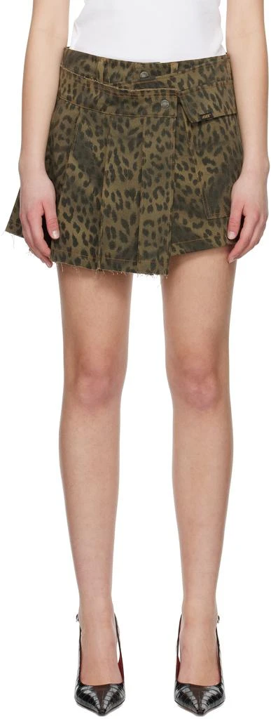 ANDERSSON BELL Khaki Leopard Wrap Skort 1