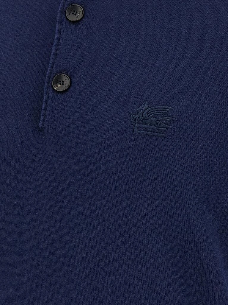 ETRO Etro Pegasus-Embroidered Short-Sleeved Polo Shirt 4