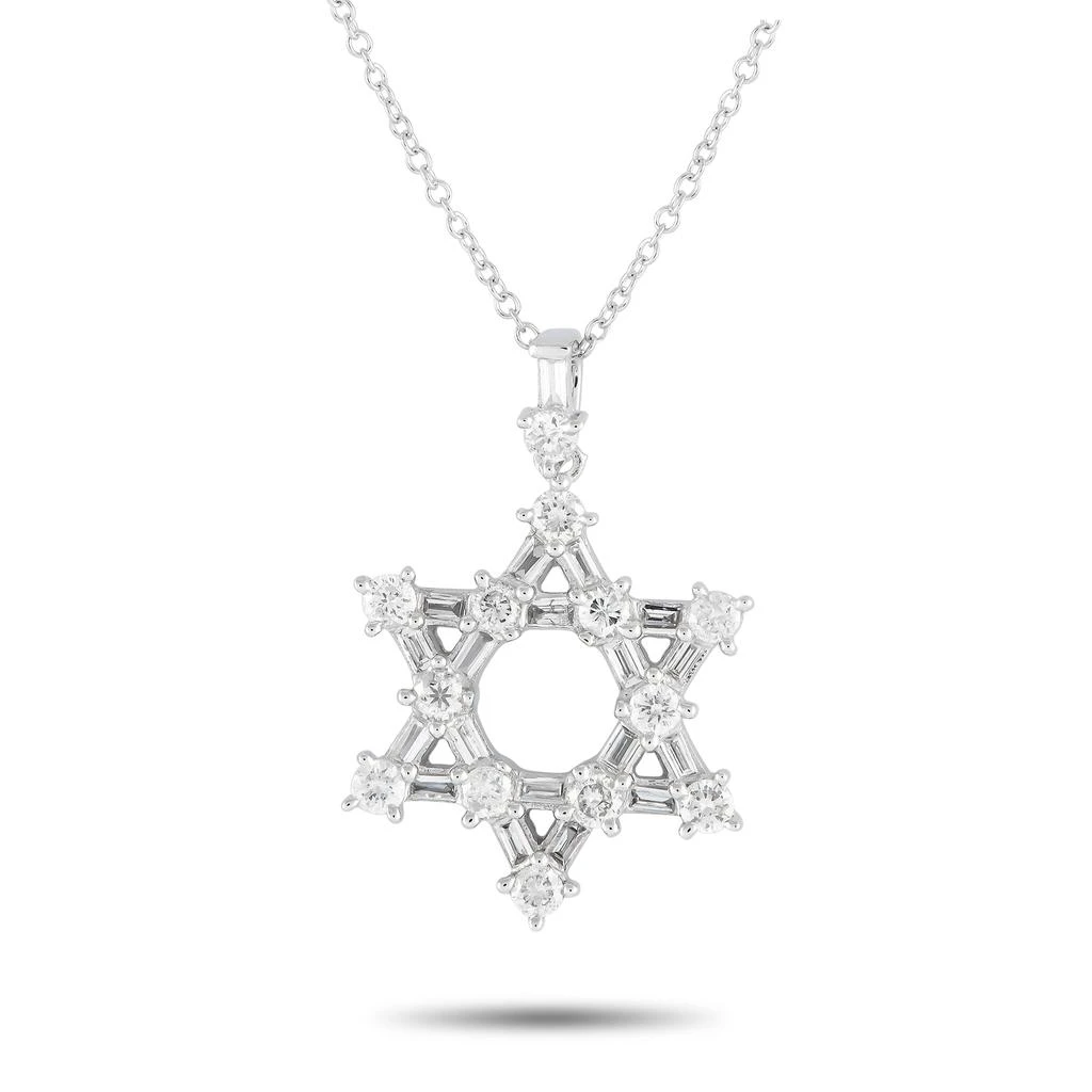 Non Branded 14K White Gold 0.57ct Diamond Star of David Necklace PN15343-W 1