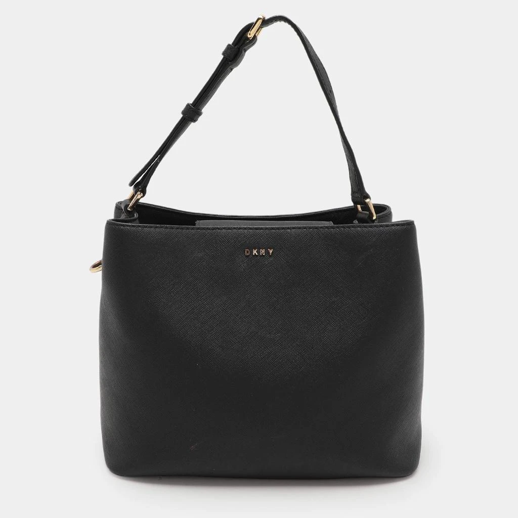 DKNY DKNY Black Saffiano Leather Bryant Park Bucket Bag 1