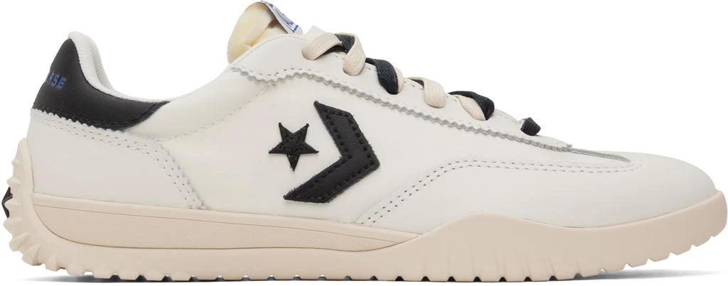 Converse White Run Star Trainer Nylon & Leather Sneakers 1