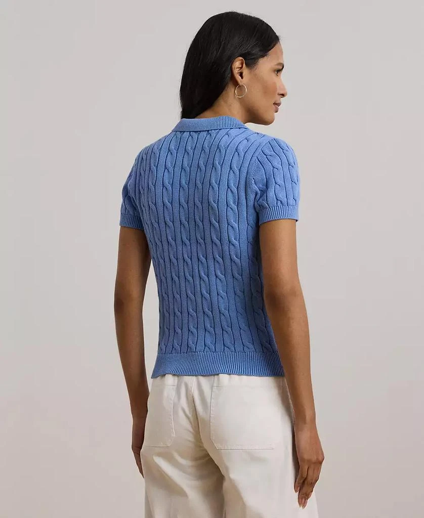 Ralph Lauren Petite Cable-Knit Cotton Polo Sweater 2