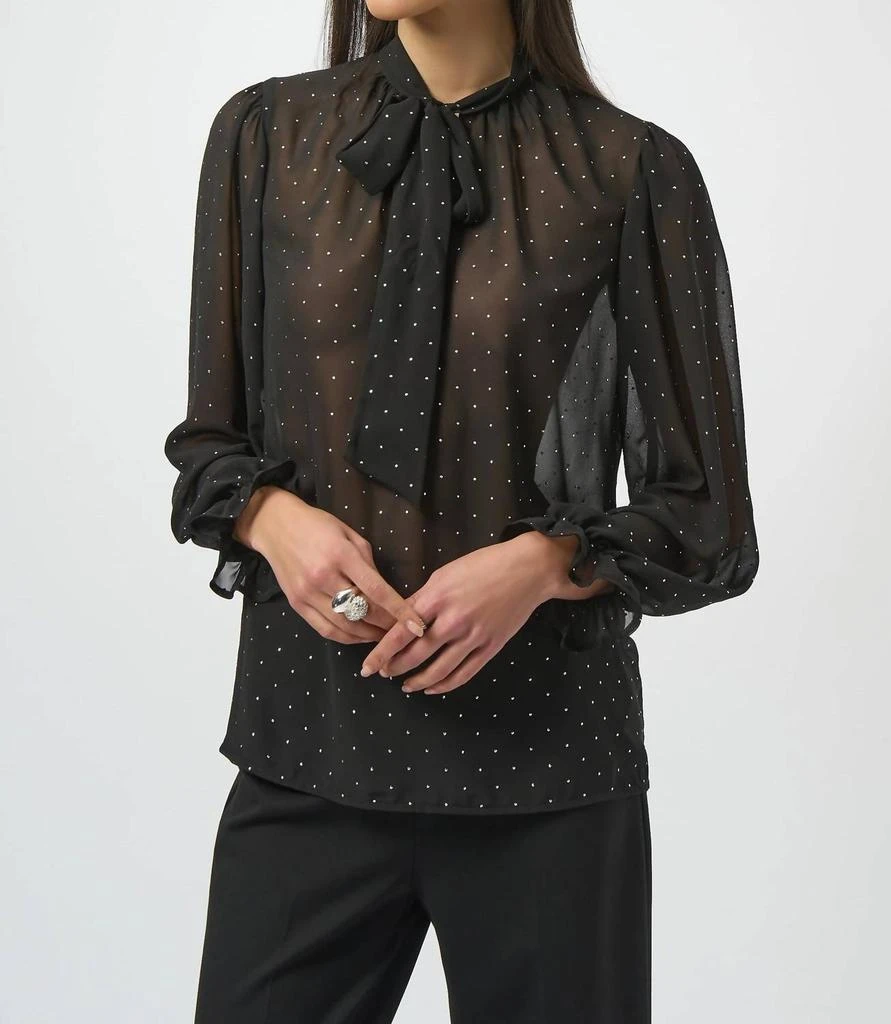 JOSEPH RIBKOFF Joseph Ribkoff - Studded Sheer Chiffon Top