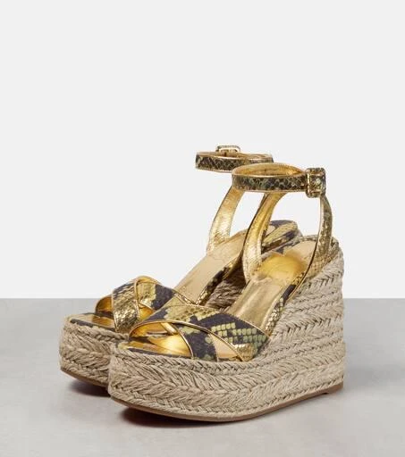 Christian Louboutin Mariza snake-print leather espadrille wedges 5