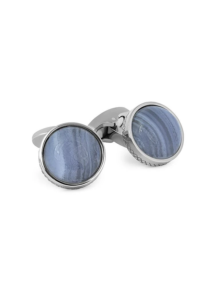 Tateossian Blue Lace Agate 
Titanium Cufflinks