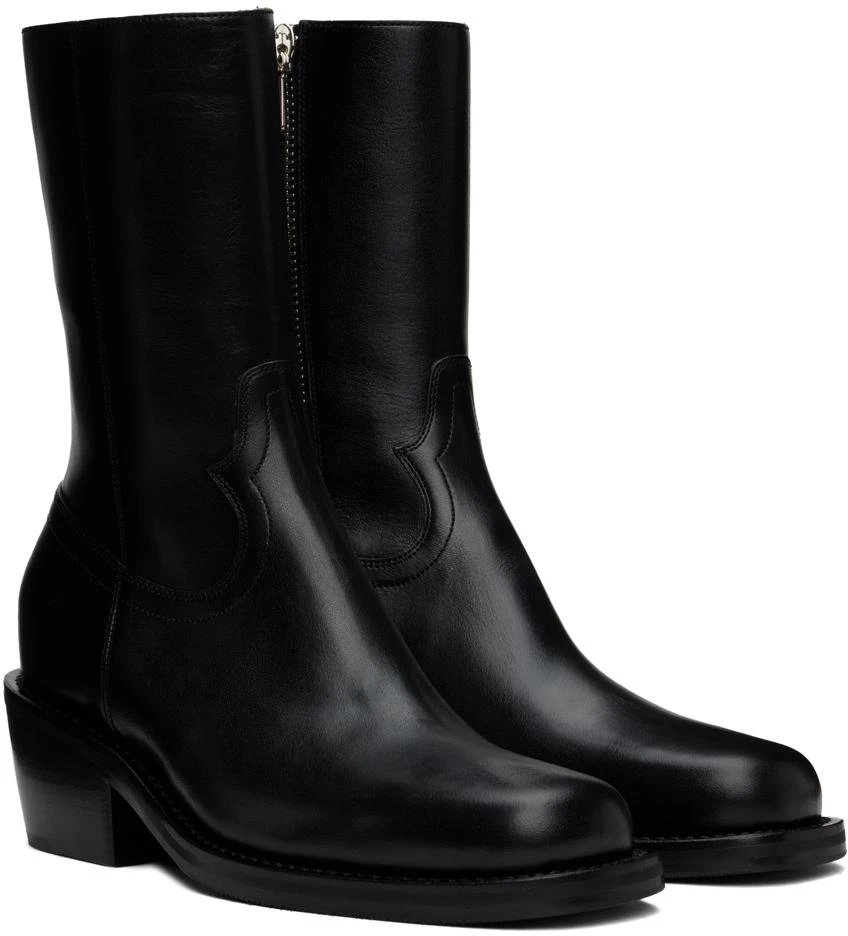 Dries Van Noten Black Leather Boots 4