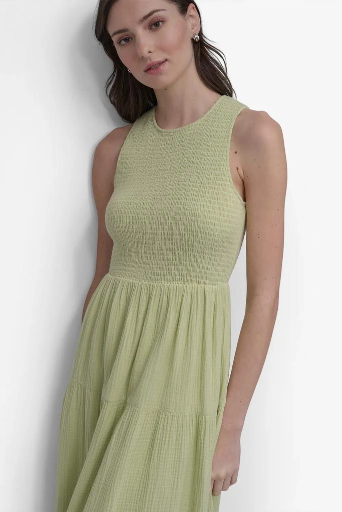 DKNY GAUZE TIERED SMOCKED DRESS 6